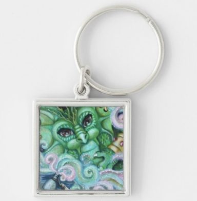Genie in a bottle fantasy dragon keychain