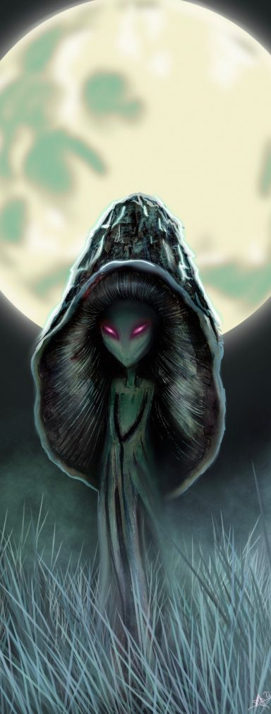 Creepy alien mushroom fantasy character