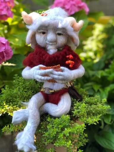 Hand felted, one of a kind fantasy doll named Angus