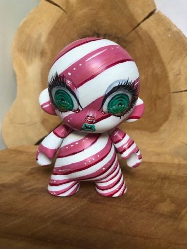 Candy cane painted Munny vinyl figure